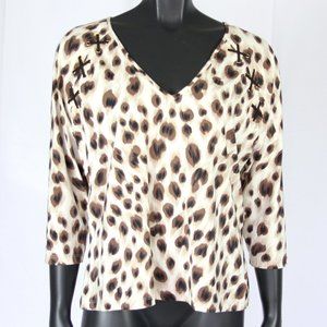 St John Sport Animal Print Top XL / NWOT
